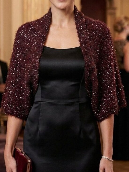 Nikki Babie Accessories - Nikki Babie Women's Shoulder Wrap Shawl Shrug Glittery Eveningwear